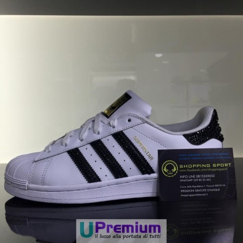 Adidas Superstar Classiche Bianche Strisce Nere Swarovski [Prodotto Customizzato Adidas Superstar Classiche Bianche Strisce Nere Swarovski [Prodotto Customizzato Customizzato Customizzato 1e32a2