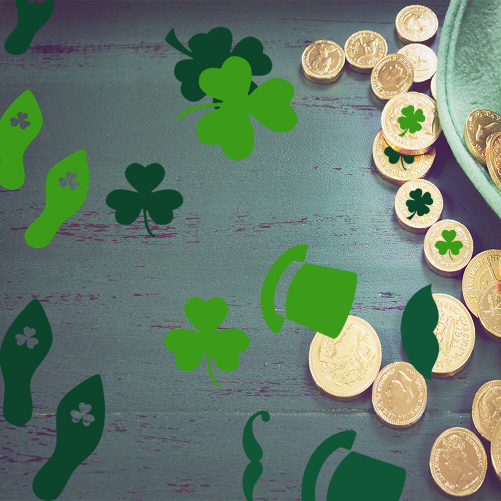 8 Sheets Shamrock Floor Wall Decals Window Stickers Accessories