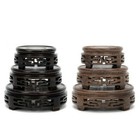 1pc Annatto Pedestal Wood Display Stand Teapot Vase Burner Bonsai Base Decor