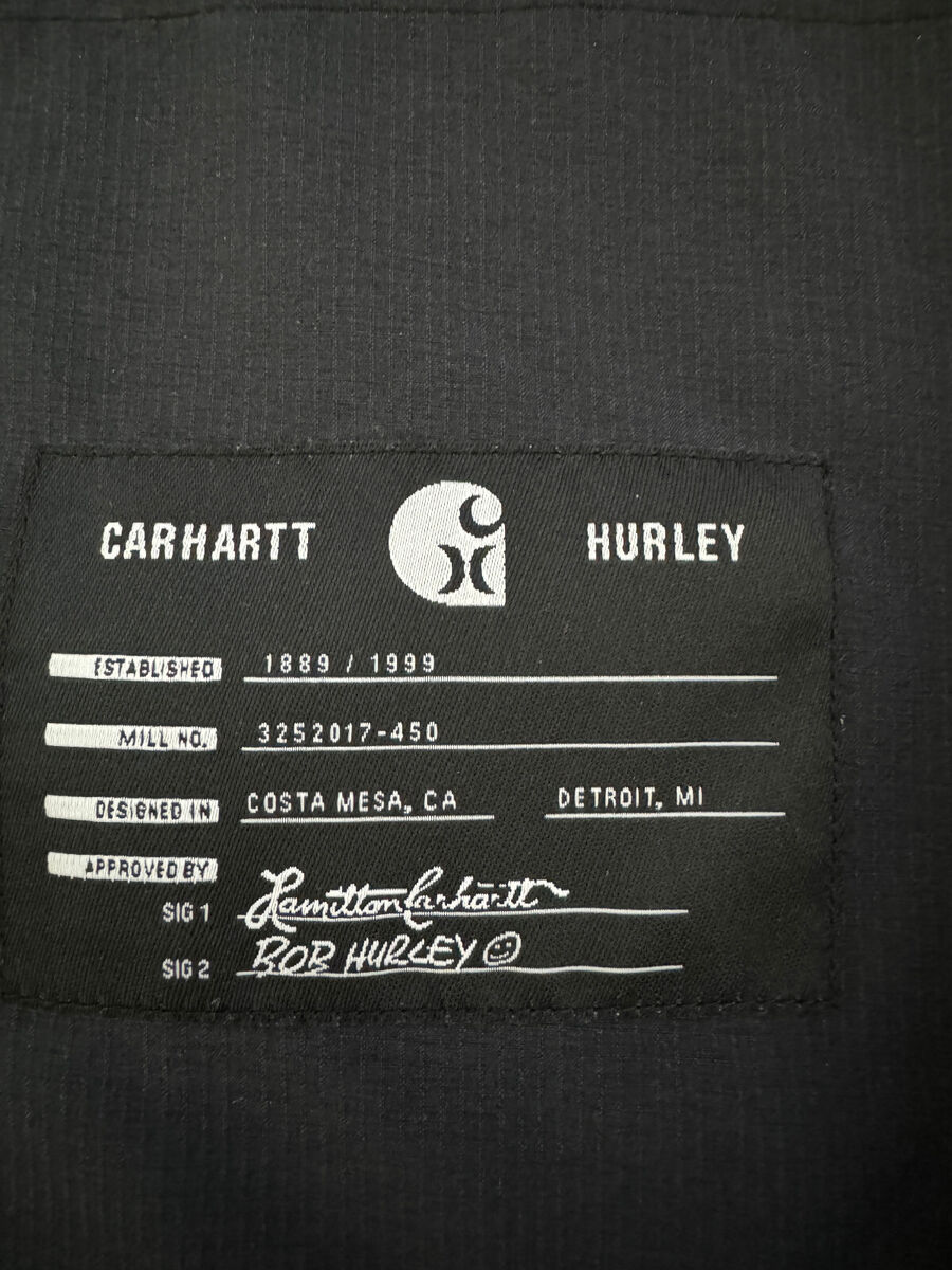 Hurley X Carhartt Phantom Defender Hooded Jacket Men's Size Hurley X Carhartt Phantom Defender Hooded Jacket Men's Size