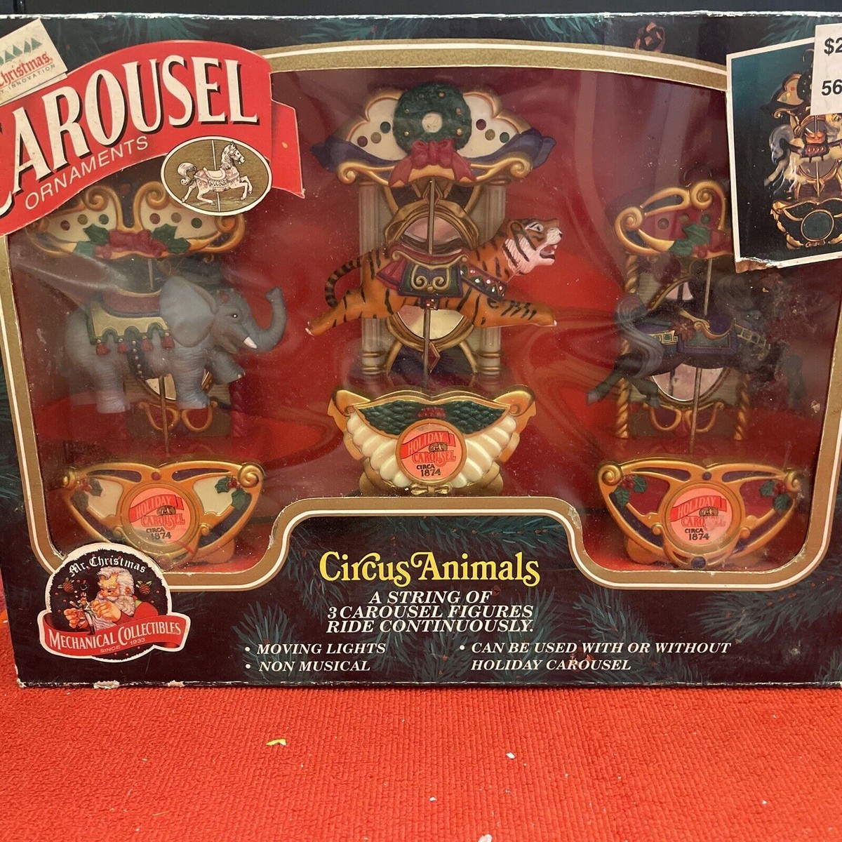 NEW! VINTAGE 3 PIECE 1993 MR CHRISTMAS CIRCUS ANIMALS Tiger 