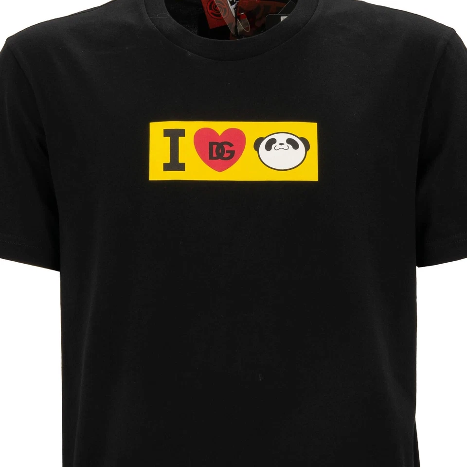 Футболка с логотипом DOLCE & GABBANA DG Panda Heart Jujutsu Kaisen черная 48 размер США 38 M - Изображение 3 из 4