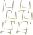 6 Pcs 3 Inch Gold Plate Stand Display Easel Rack Dish Holder Metal Twist Wire