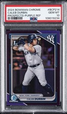 2024 BOWMAN CHROME PROSPECTS PURPLE REFRACTOR CALEB DURBIN 139/250 PSA 10