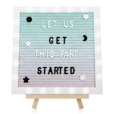 LED Changeable Felt Letter Board 10x10" - Custom Message Sign w/ 450 Letters