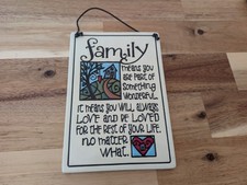 Handcrafted Family Wall Plaque Hanging Quote Sign 2010 Home Decor