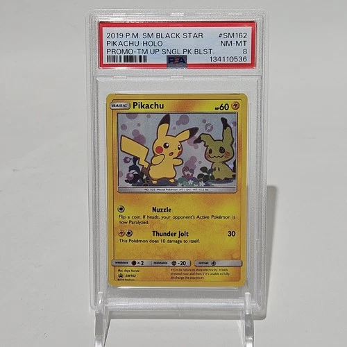 PSA 8 2019 Pokémon Sun & Moon Team Up Pikachu Blister Black Star Promo SM162