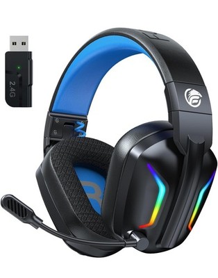 Fachixy FC-300 Gaming-Headset mit Mikrofon, 2,4-GHz-Funk-Headset für PS5, PC, BT