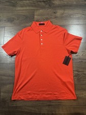 G/Fore G4 NWT Men's Large Polo Shirt Poppy Red GMP000062 Logo NWT 160