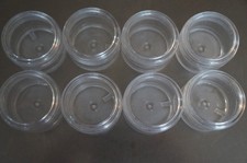 8 Clear Plastic Jars Containers With Screw Top Lids - Travel, Craft