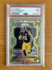 2021 Panini Prizm Pat Freiermuth Forest Camo /15 Rookie PSA 9 Steelers RC #362