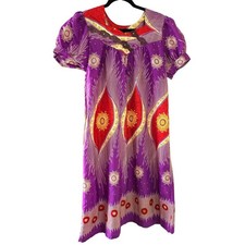 Vintage Hawaiian Handmade Muumuu Purple, Yellow, Gold, Red mumu