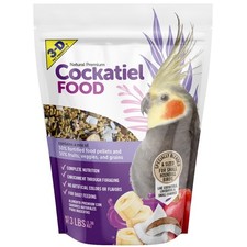 Premium Cockatiel Bird Food with 50 Fortified Pellets Dry Mix 3 lbs