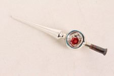 Christbaumschspitze Reflexkugel silber rot Christmas Topper Lauscha Germany M95