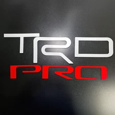 WHITE "TRD" + RED "pro" Tailgate Letters for Tundra TRD Pro 2022 2023 2024 2025
