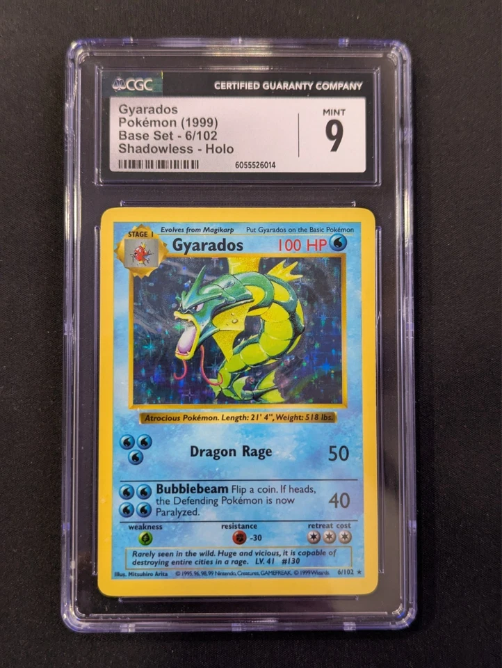 CGC 9 Gyarados 6/102 Holo Shadowless Base Set Pokémon Card - Image 1 of 2