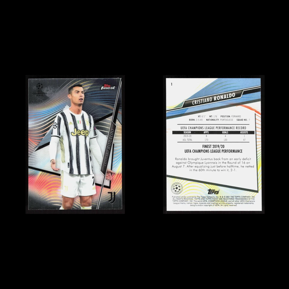 Cristiano Ronaldo #1 2021 Topps Finest UEFA Champions League Soccer Card - Image 3 of 3