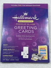 Hallmark Premium Blank Greeting Cards 20 Pack Half Fold Matte