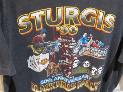 Vintage 1990 Harley Davidson T-Shirt Sturgis 50th Anniversary