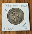 1921 S Walking Liberty Half Dollar KEY DATE 90% Silver Good G