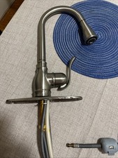 15 Inch MOEN Satin Nickel Kitchen Faucet With Pull Dow Spray Nozzle
