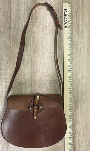 etienne aigner Handmade vintage Flap Bag Crossbody Bag In Brown - Picture 2 of 14