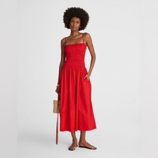 Madewell Smocked Maxi Dress in Festival Red Size: S, NWT