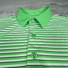 Callaway Shirt Mens Medium Green White Striped Performance Golf Polo Opti Dri