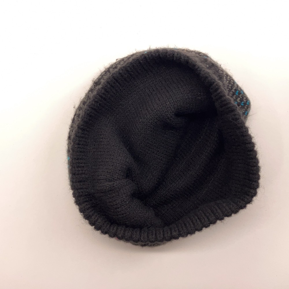 Blue Black Gray Pattern Winter Hat - image 3