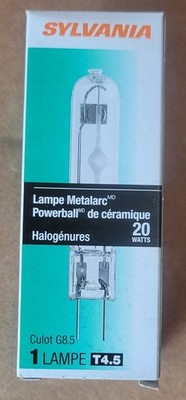 SYLVANIA Powerball T4.5 20W Metal Halide Tube Lamp Bulb MC20TC/U/G8.5/830