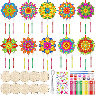 30 Pack Spring Mandala Wind Chime Making Crafts Kit for Adults, Make Your Own Wi