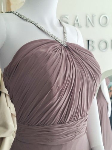 Stunning Designer Vivian Diamond Dessy Collection French Truffle Chiffon Ball 10 - Picture 2 of 4