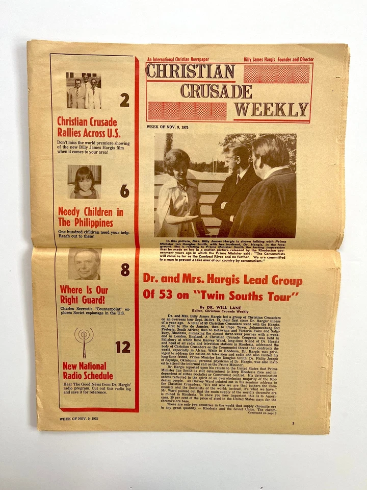 Hargis. 2 issues of Christian Crusade Weekly. Tulsa 1975. Christrian right-wing. - Image 2 of 3
