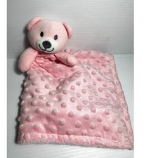 Little Beginnings Pink Teddy Bear Security Blanket Minky Dot Sherpa Lovey 116839