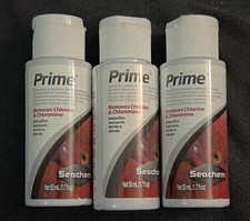 Lot of 3 Seachem Prime 50mL Bottles for Water Conditioner Aquariums - FAST SHIP