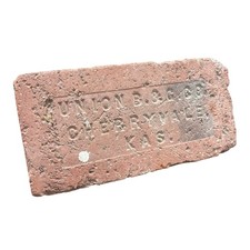 RARE Vintage Cherryvale Kas. Union B&G Co. Kansas Brick Home Decor