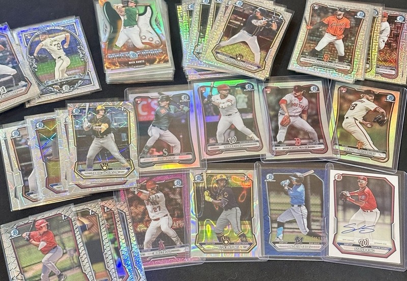 2026 Bowman Chrome & Mega 155 Card Lot - Numbered/Auto/Lazers/Red RC Redemptions