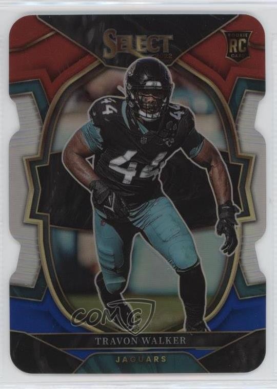 2022 Select Concourse Red & Blue Prizm Die-Cut Travon Walker #42 Rookie RC 13w9