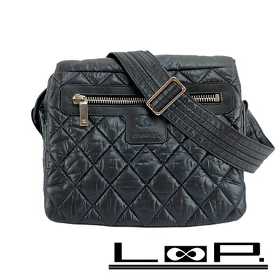 Chanel Coco Cocoon Matelasse Small Nylon Shoulder Bag Black A48616