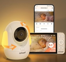 ieGeek 4MP 2.4/5Ghz WiFi Baby Monitor with Night Vision, 5.5'' Screen＆ 360° PTZ