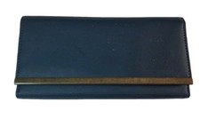 Women's Big Fat File Master  RFID Clutch Organizer Wallet. Blue