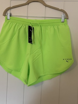Neu Puma HYROX Damen Laufshorts 4  grün L Large Fitness Gym Training