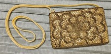 Handmade La Regale Ltd. Gold Sequin and Bead Evening Bag- Vintage