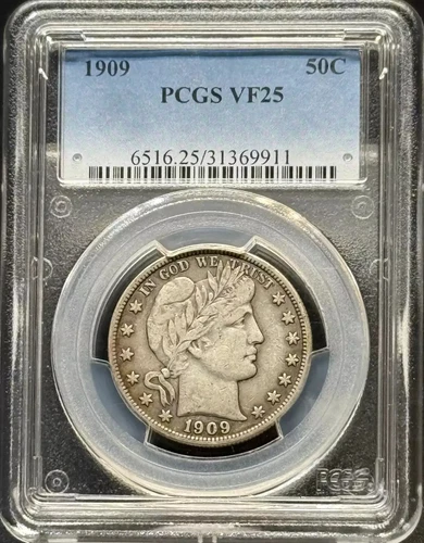 1909 Barber Half Dollar PCGS VF-25