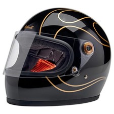 Casco Biltwell Gringo S 06 - Fiamme Nero Lucido