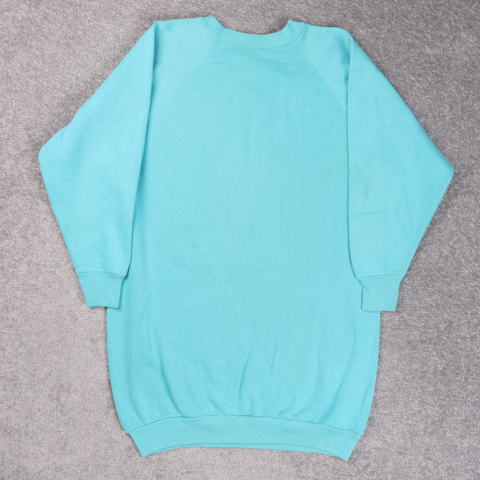 Vintage Tultex 90's Rare Extra Long Blue Medium Crewneck Sweatshirt