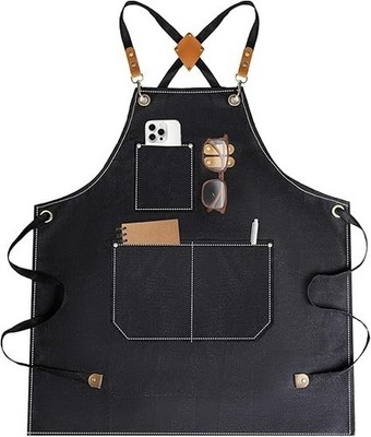 HEAVY DUTY Canvas Kitchen Chef Cooking Apron Cross-Back Adjustable Bib Work BBQ