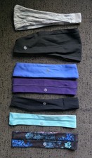 7 LULULEMON Headbands Lot Wide Skinny Fringe Fighter Fly Away Tamer