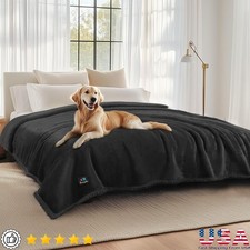 Waterproof Pet Blanket Reversible Fleece Sherpa Scratch Resistant Travel Cover