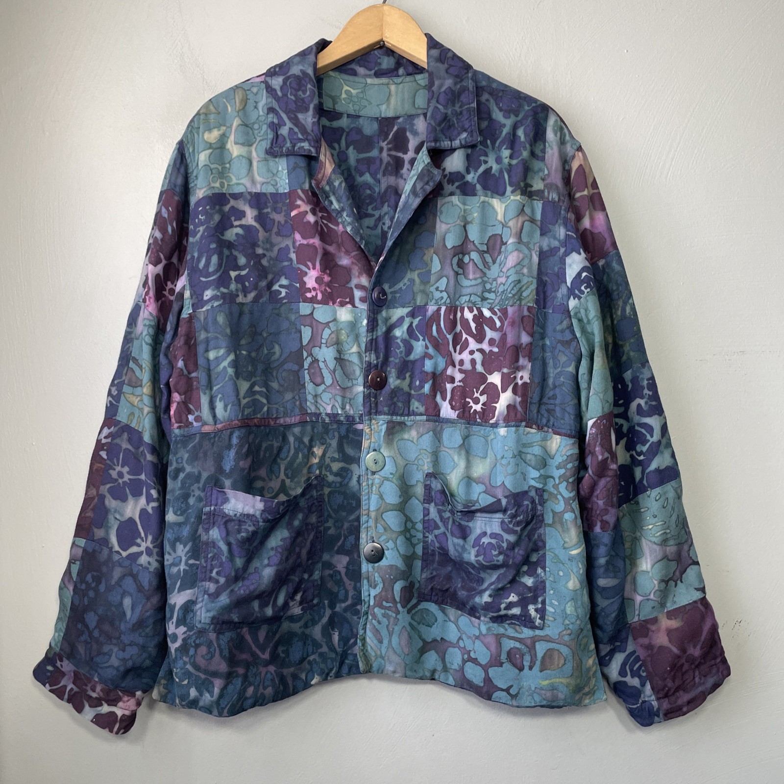 Winter Sun Reversible Jacket Size Medium Patchwor… - image 1